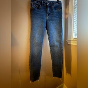 Mavi Women's Blue Skinny Jeans - Tess Style with fray bottom